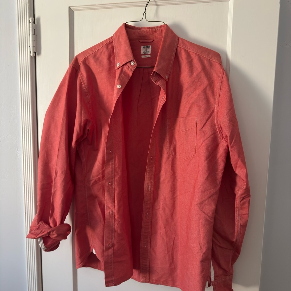 Bonobos Red Lightweight Shirt Jacket Vibrant Casual